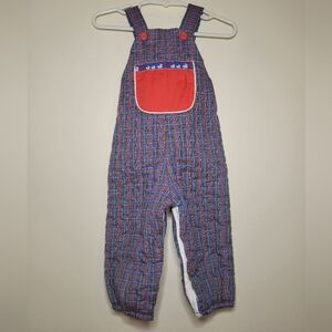 vintage piccolo quilted plaid overalls, 9 - 12 months